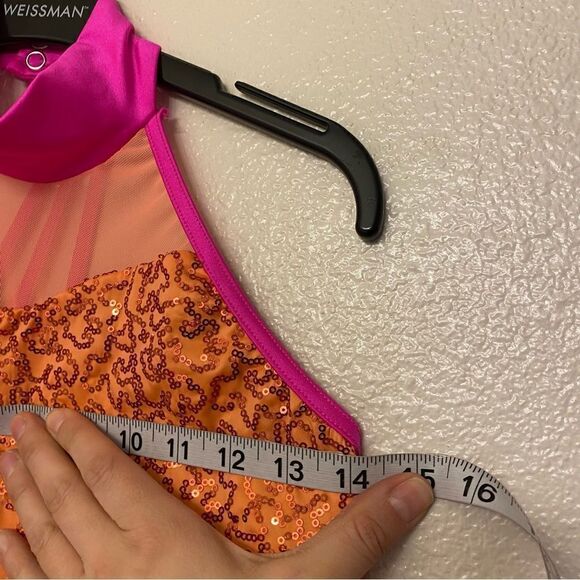 Weissman dance costume sassy Orange feather Some Call It Magic 14694 child XLC - Picture 7 of 9